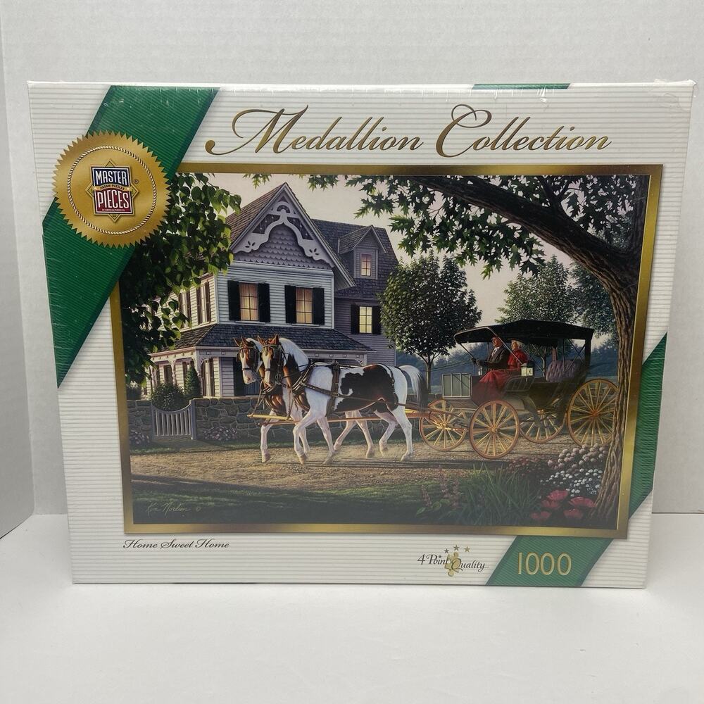 Master Pieces 1000-Piece Puzzle Home Sweet Home Horse and Carriage New Sealed